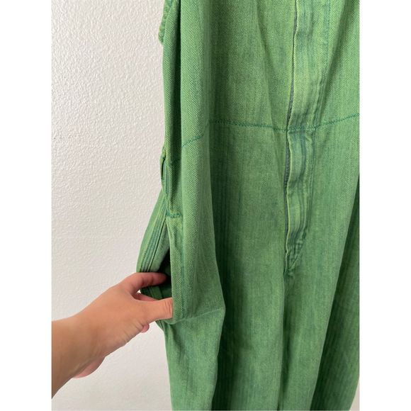 SOLD Free People We The Free Hunter Denim Overall in Spring Green Size Small - Picture 8 of 12